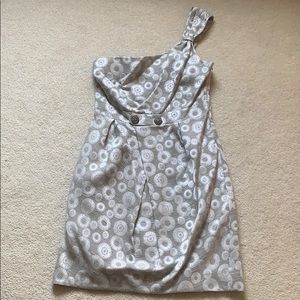 Silver Gray one shoulder dress from Anthropologie